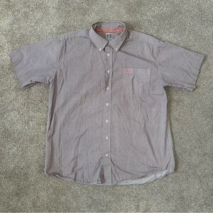 Cinch Men's Casual Button Down Shirt - Gray and Red
